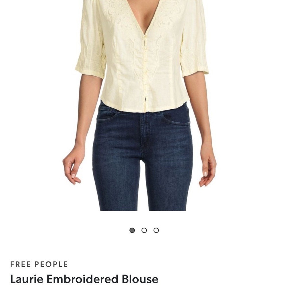 New! Free People Laurie Embroidered Top Medium - Picture 4 of 4